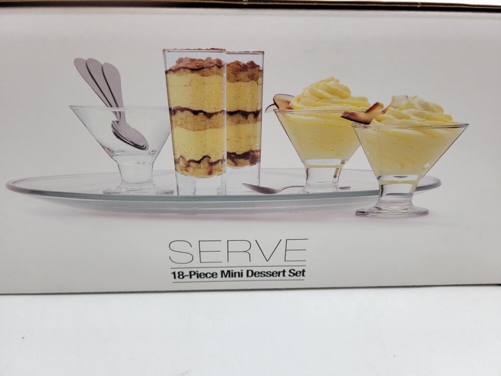 "THE CELLAR" SERVE 18-PIECE MINI DESSERT SET Glass Table Top Dishes